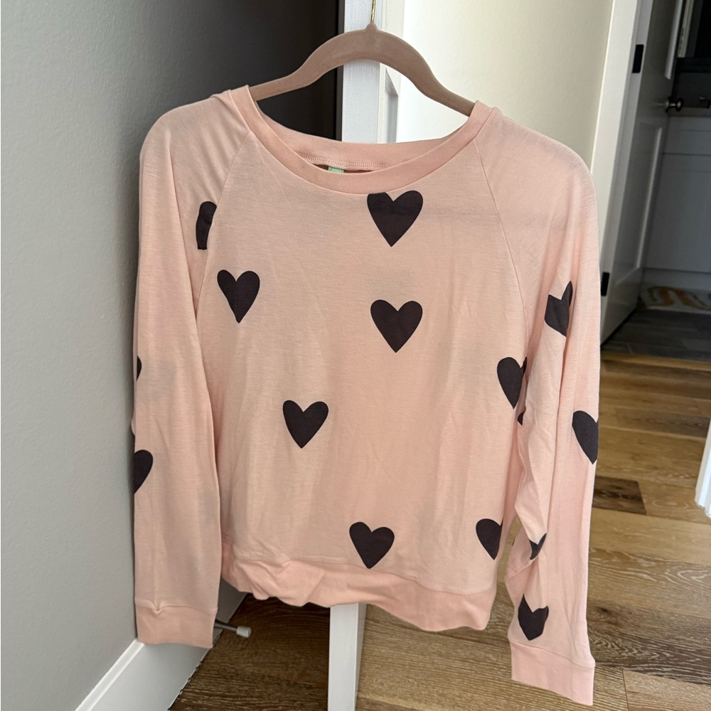 Heart Print Pajamas - Pink